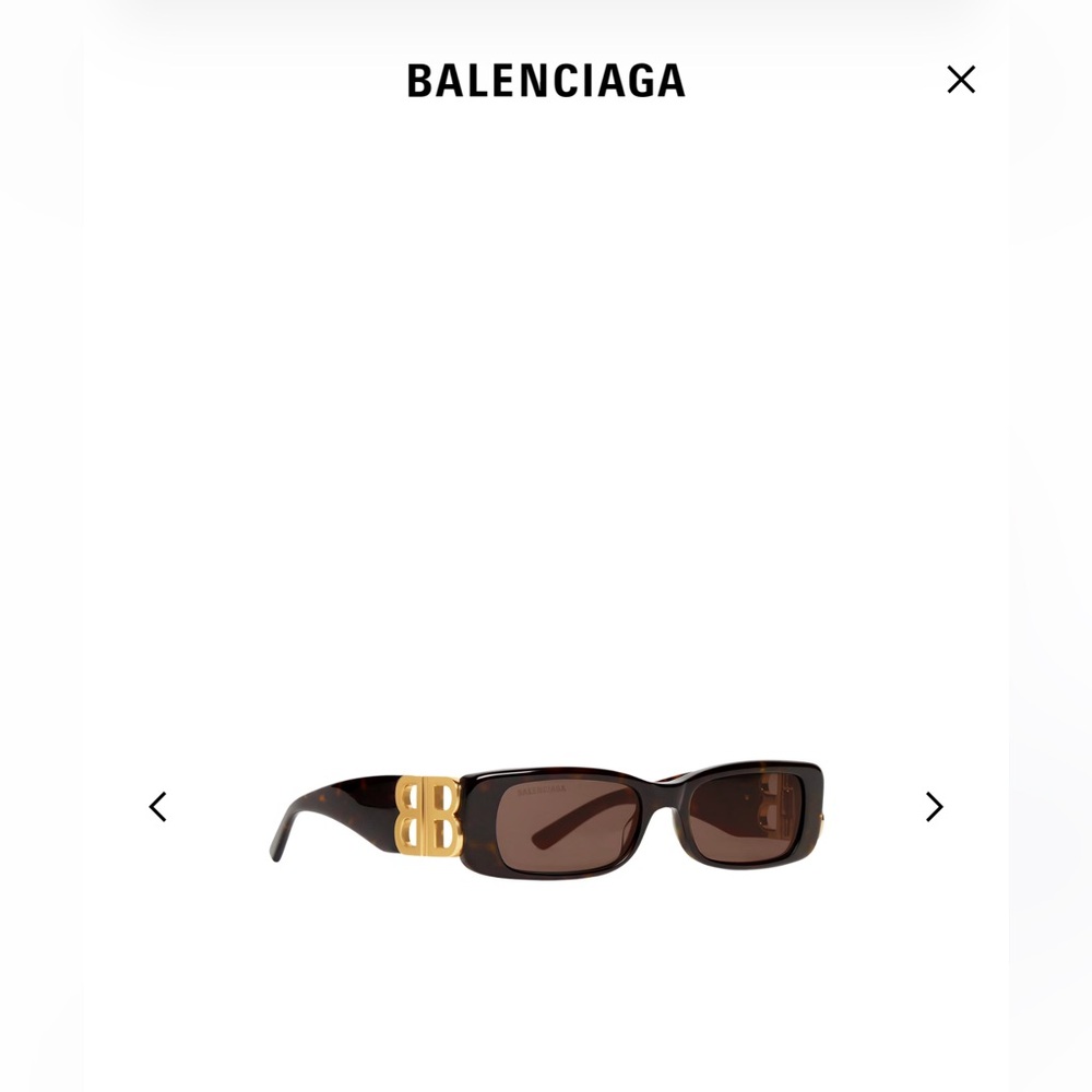 Balenciaga Sunglasses in Dark Brown with Gold Detail